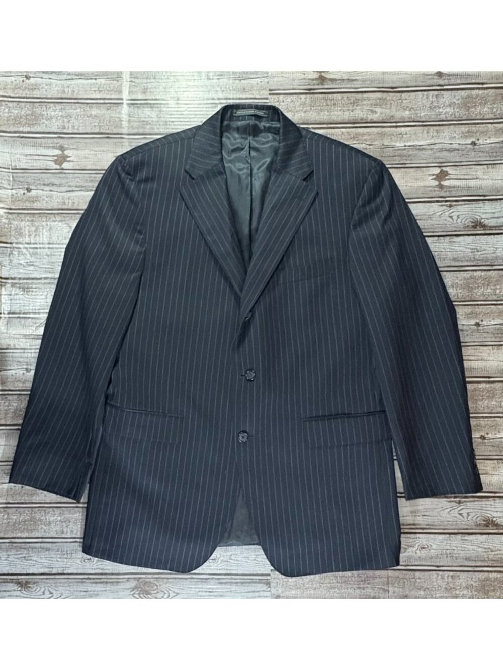 J. Press Parker Wool Pinstripe Blazer Sport Coat sz 43R color navy made Canada